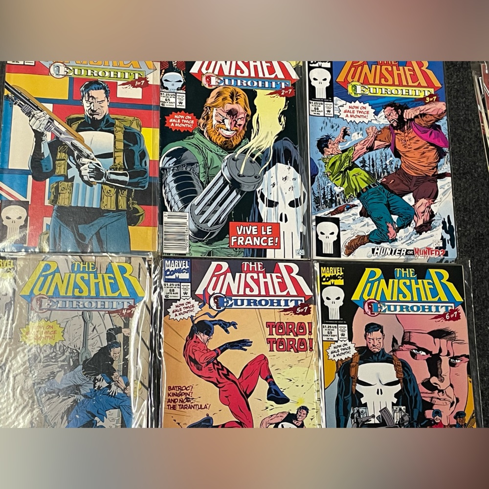 Marvel The Punisher Eurohit Series Comics 
(Issues #1,2,3,4,5 & 6)